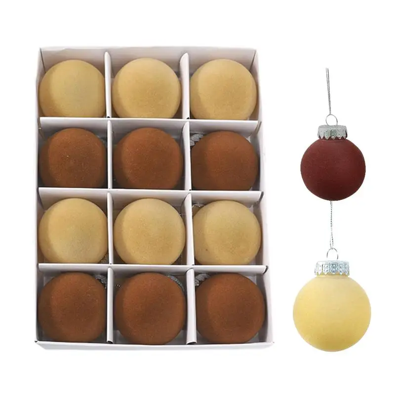 

Christmas Ball Ornaments 12PCS Cozy Christmas Ball Pendant Elegant Cozy Christmas Tree Baubles Set Hangings Tree Balls Pendant