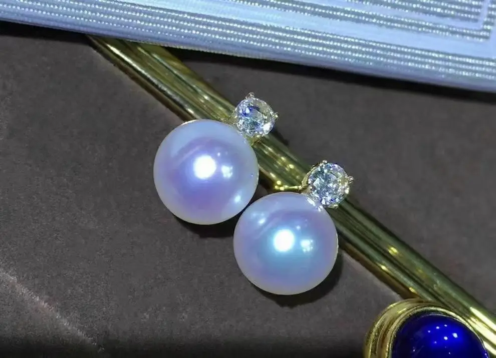 

Серьги-подвески с белыми жемчужинами, 9-10 мм