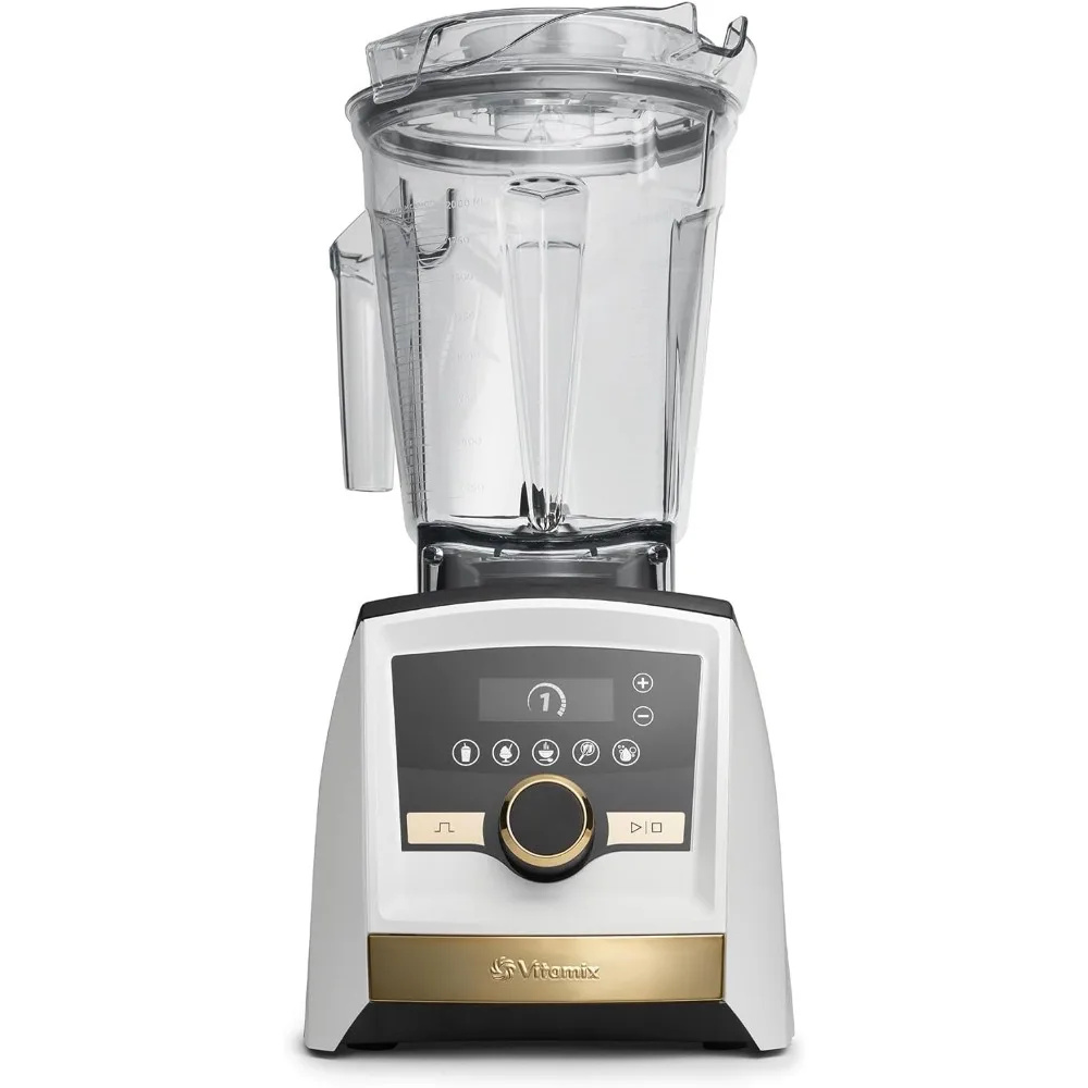 

A3500 Ascent Series Gold Label Smart Blender, Professional-Grade, 64 oz. Low-Profile Container, White with Gold Accents, New