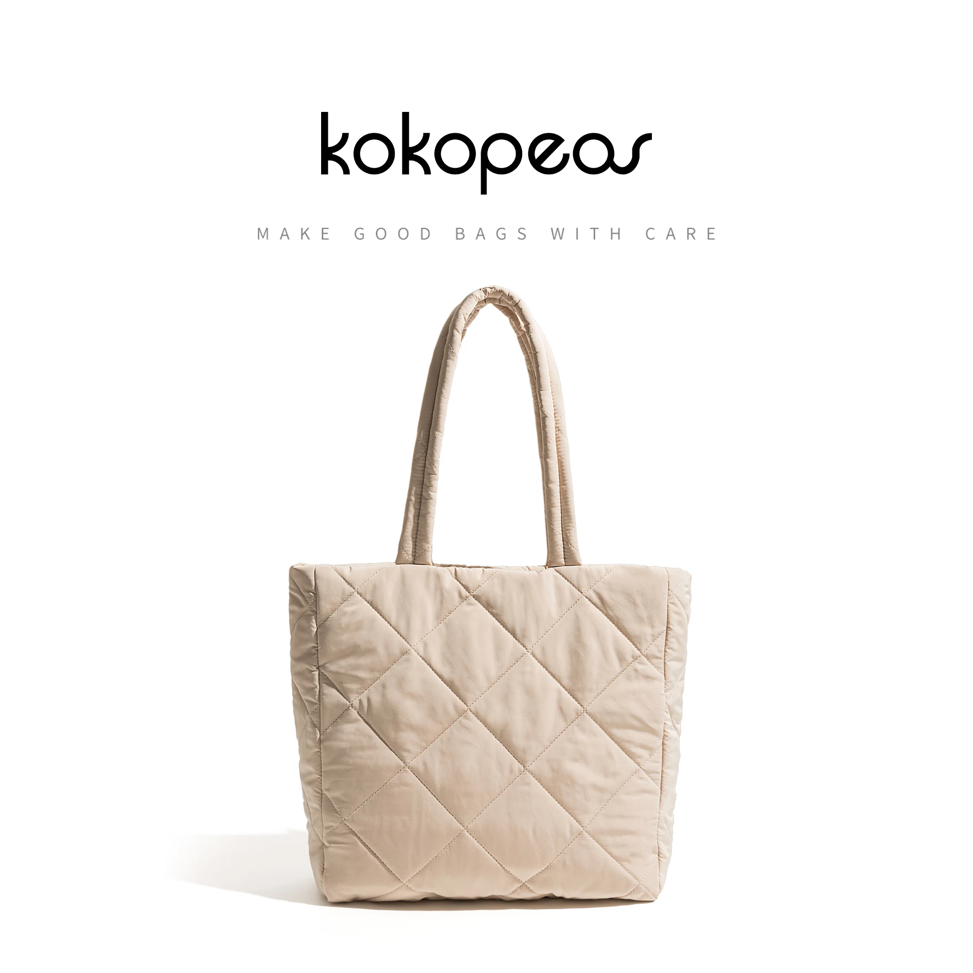 

KOKOPEAS квадратная стеганая Вместительная женская сумка-тоут простая повседневная женская сумка для покупок большая легкая женская сумка на плечо