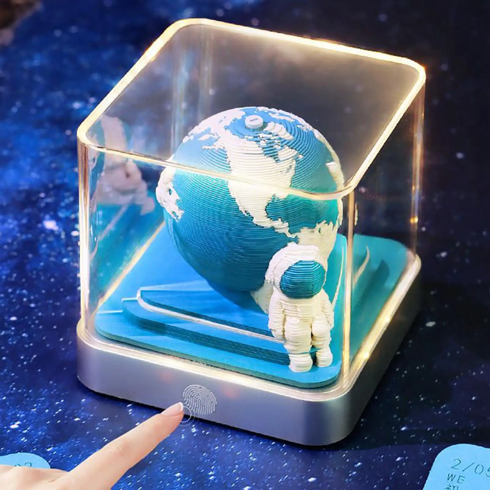 3D 아트 캘린더 노트패드 종이 조각 지구 캘린더 창의적인 시간 조각 캘린더 벚꽃 나무 창의적인 3D 노트패드 학교 선물