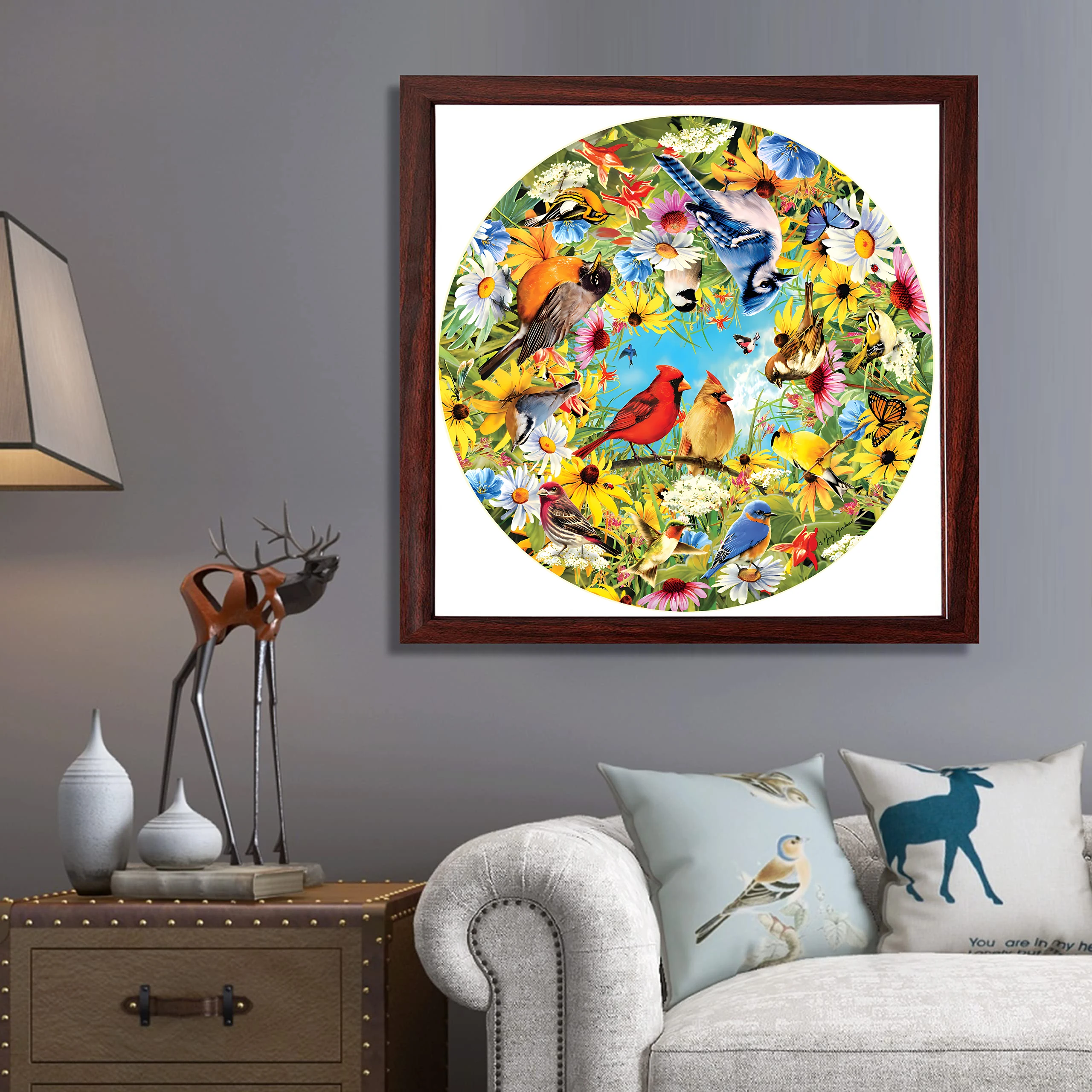 Birds Wooden Jigsaw Puzzles Art Unique Animal Shaped Pieces Stress Relieve Toys DIY Leisure Game for Family Home Decor