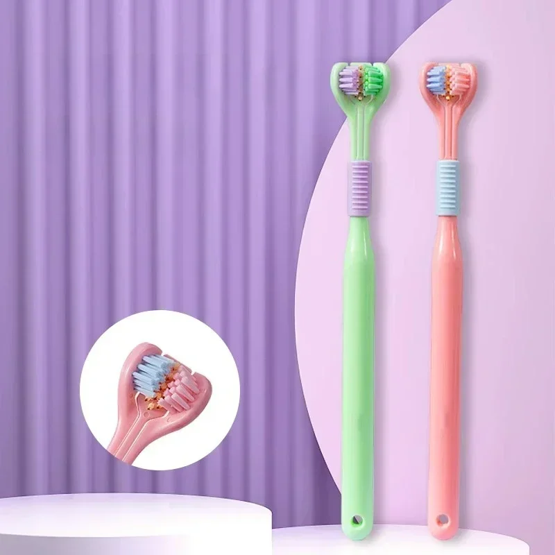 Three Side Candy Color Soft Toothbrush Baby Oral Health Care Kids 360&deg; Clean Tooth Teeth Clean Brush Children Dental Care 3-12Y