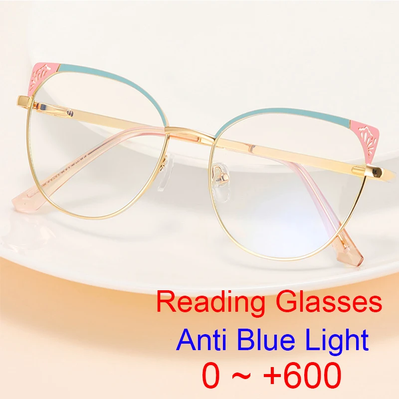 Brand Designer Eyeglasses WOmen Frames Cat eyes Anti Blue Ray Spring Glasses