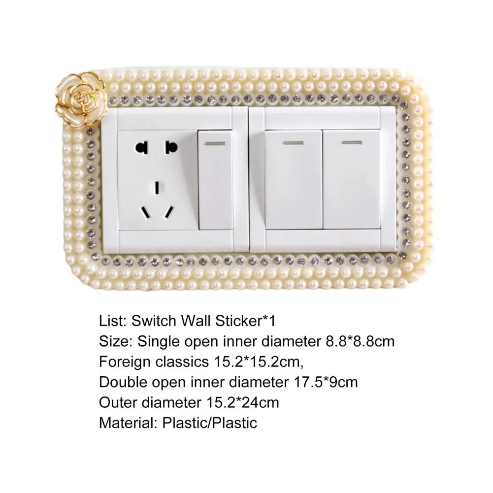 Description Picture 4 of itemWall sticker switch stickergold and silver light switch cover single and double surround socket border rose edge home decoratio