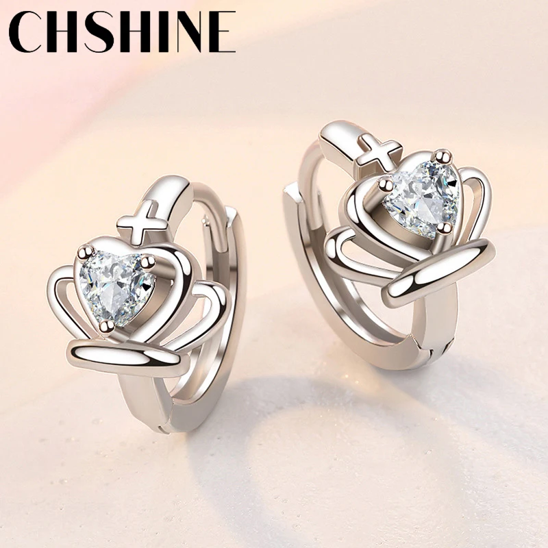 

CHSHINE 925 Sterling Silver Love Heart Earrings For Women Wedding Engagement Party Gift Fashion Jewelry