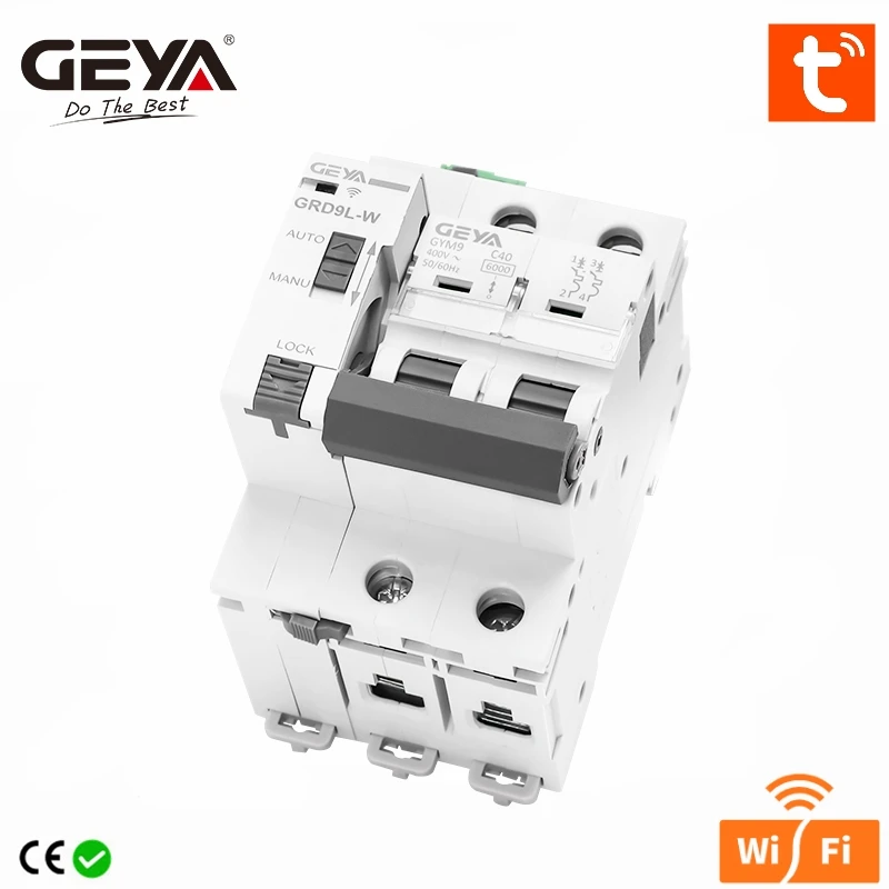Geya-controle Remoto Interruptor Recluso Interruptor Proteção contra Curto-circuito Proteção sem Fio Vida Inteligente Tuya Wifi Mcb Grd9l-w