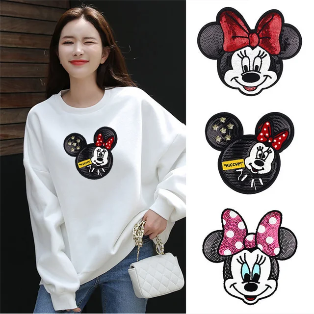 Disney Cartoon Embroidered Patch For Clothing Large Minnie Mouse Image  Stickers On Clothes Baby Sleep Bag Patches For Clothing - Blanket Sleepers  - AliExpress