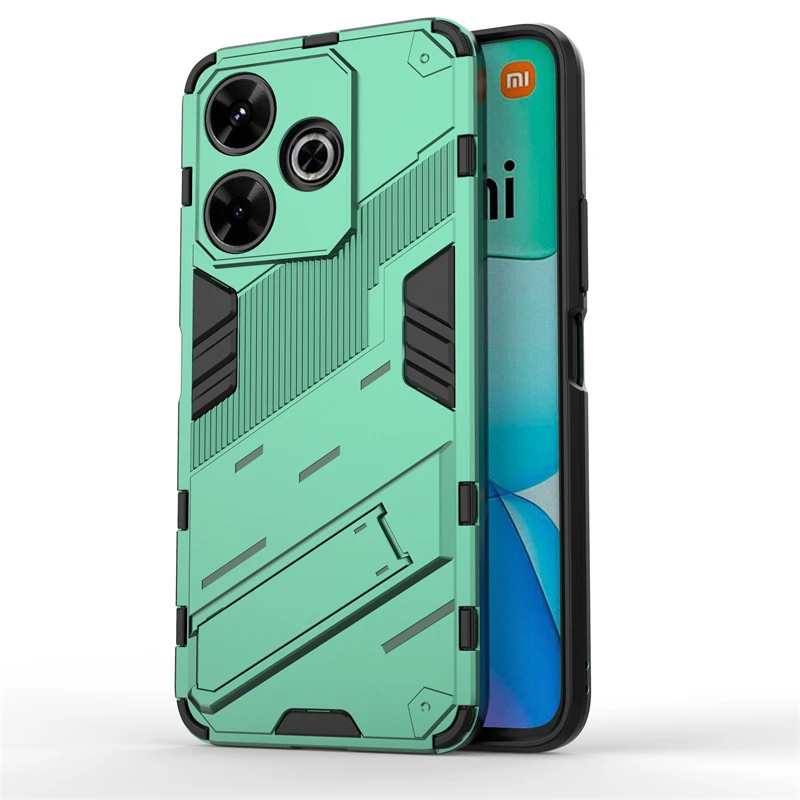 Enhanced Silicone Armor Phone Case with Invisible Holder