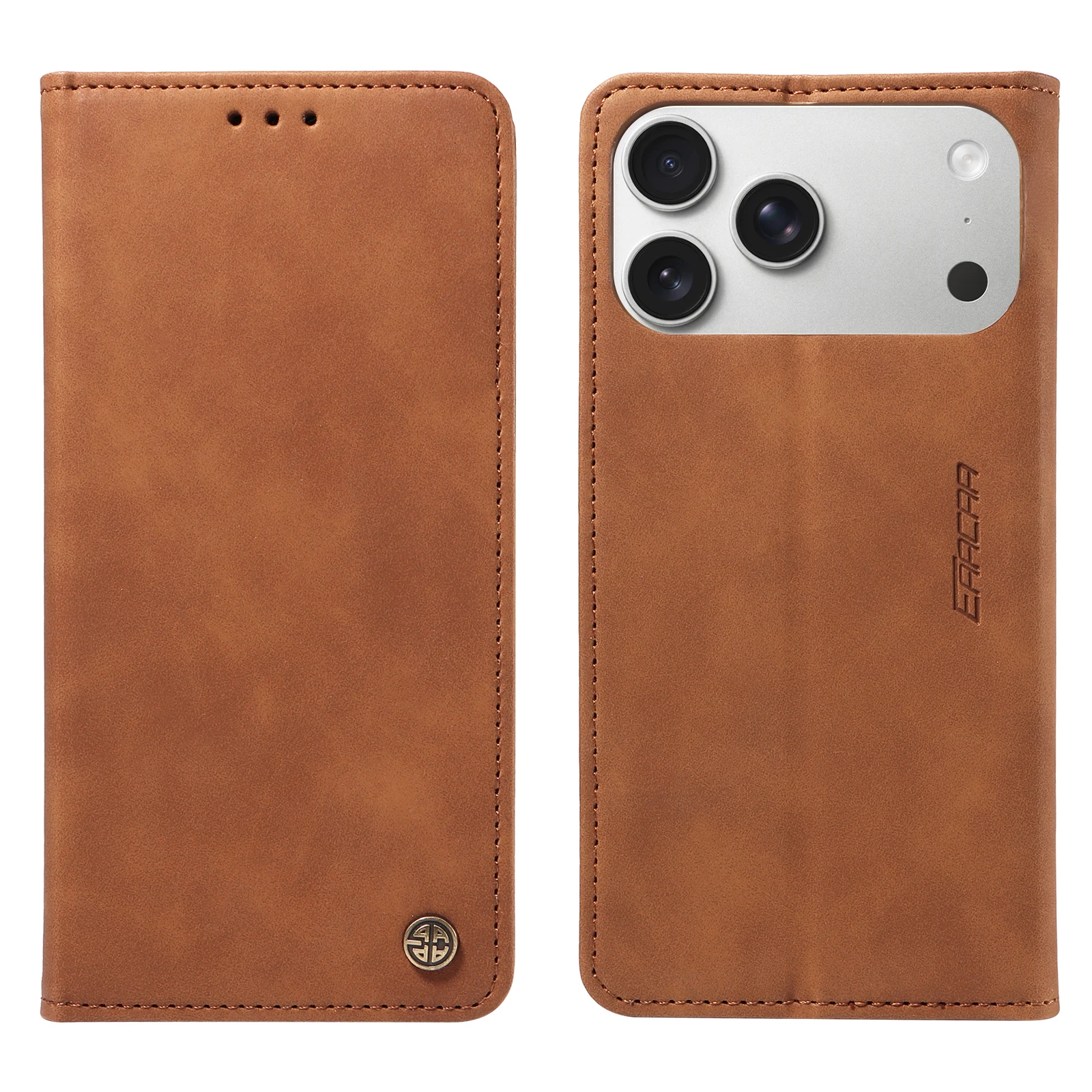 Stylish Faux Leather Flip Phone Case with Card Holder & Stand - Shockproof Cover