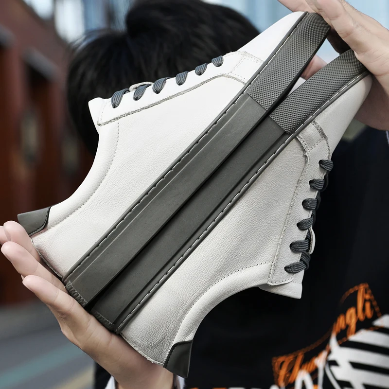 

2023 New Arrival Casual Footwear Mens Fashion Flats Shoes For Men Genuine Leather Walking Shoes Man Black Sport Casual Shoe Men