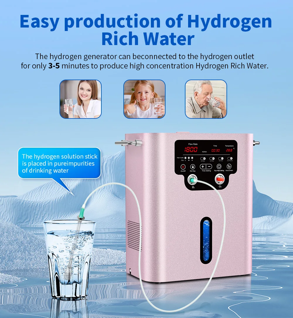 Suyzeko Wasserstoff-Inhalationsgerät 1800ML Wasserstoff-Wassergenerator-H2-Inhalator Tiefenentspannungstherapie Persönliche Heim- und Schönheitspflege – Detail 7