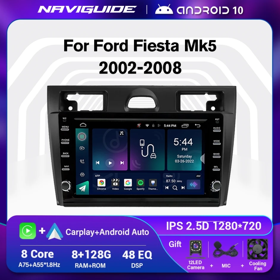 

Android10 For Ford Fiesta Mk5 2002-2008 Car Radio Autoradio Multimedia Video Bluetooth WIFI Player GPS Navigation Stereo Carplay