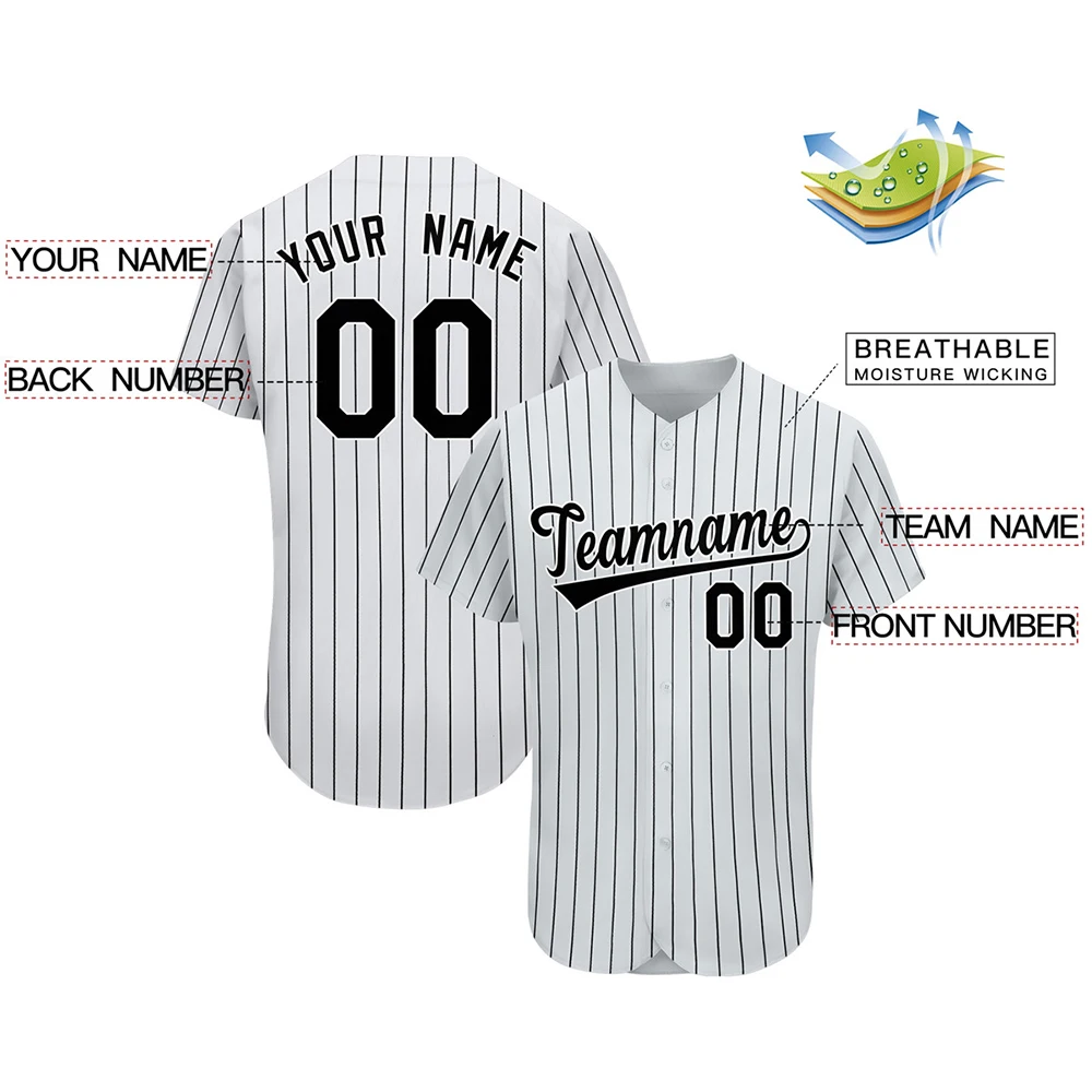  Custom Pinstripe Baseball Jersey : Sports & Outdoors