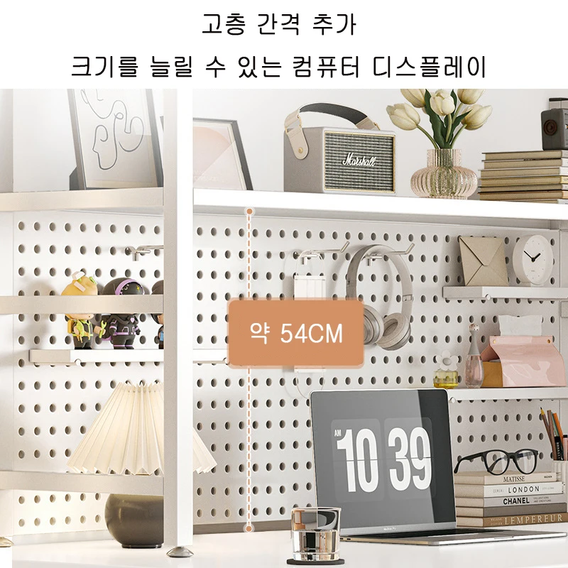 Storage Rack Table Hole Board Wrought Iron Bookshelf Desk Shelving Dormitory Tiered Storage Rack Student Bookcase Computer Wire-wrap Board