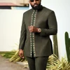 New in Luxury Designer Men African Summer Outfit Men Patchwork Top and Sports Pants 2 Pieces Outfits Festival Wedding Men's Suit 4