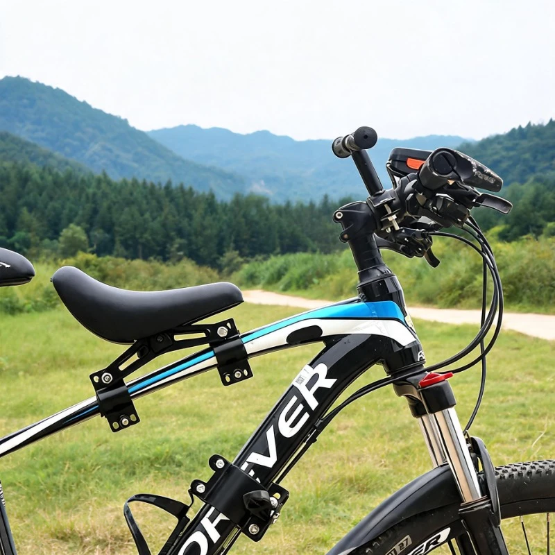 Nuovo Seggiolino Anteriore di Sicurezza per Bicicletta per Bambini 2025, Seggiolino per Bambini da Mountain Bike con Cuscino Morbido a Sgancio Rapido, Porta Bambino per Ciclismo Genitore-Figlio