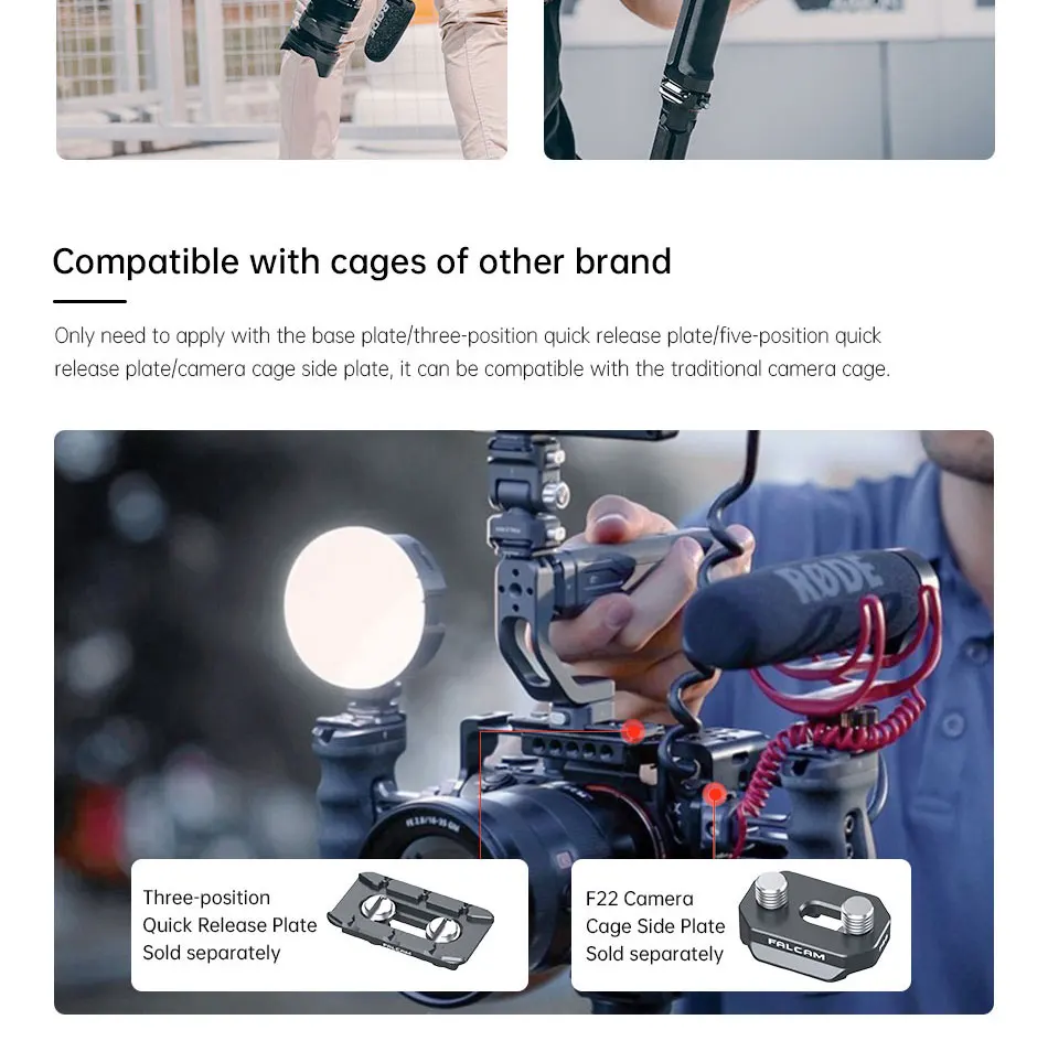 F22 Quick Release Top Hand Grip F22A3A12 All-round Camera Handle with Cold Shoe