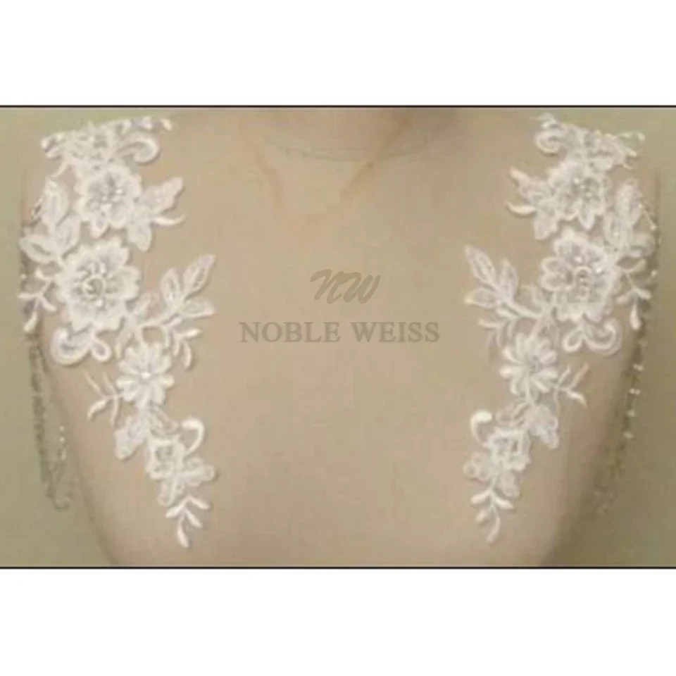 Removeable Wedding Dress Straps Wedding Jackets Lace Top Bridal Bolero Shawl Straps For Strapless Dress One Pair Customized wedding shawl