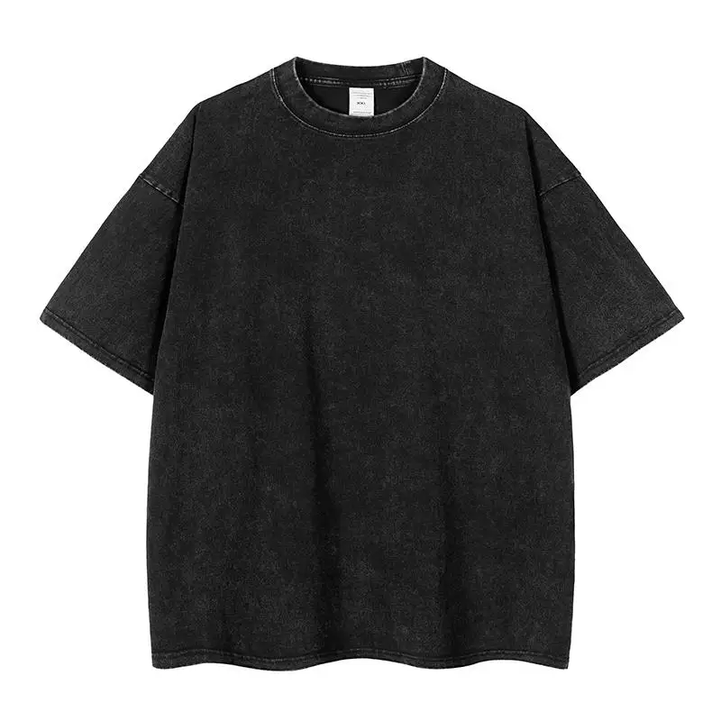 260g American Size Men's 100% Heavy Cotton Retro Washed T