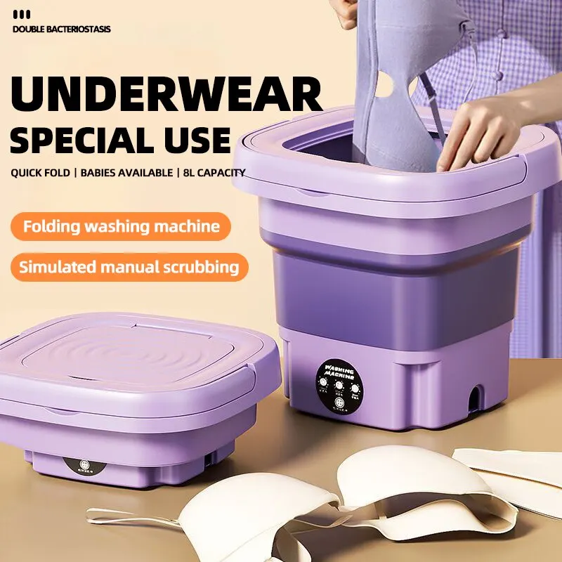 Mini Máquina de Lavar Roupa Dobrável para Uso Doméstico Balde de Lavanderia Portátil Máquina de Limpeza para Roupas Íntimas e Meias 13l