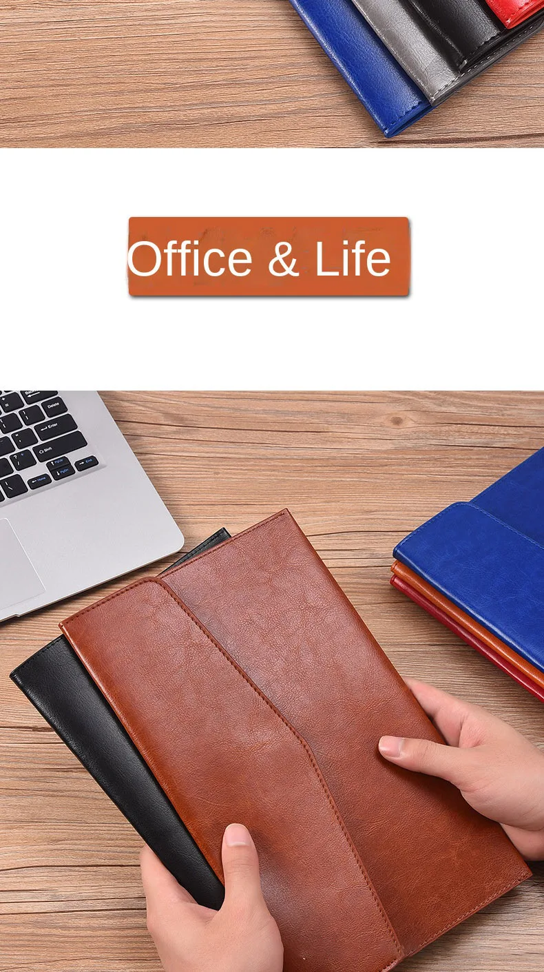 POCHETTE PLASTIQUE,A4 Brown--Pochette en cuir pour documents A4, A5, A6, pochette pour documents 