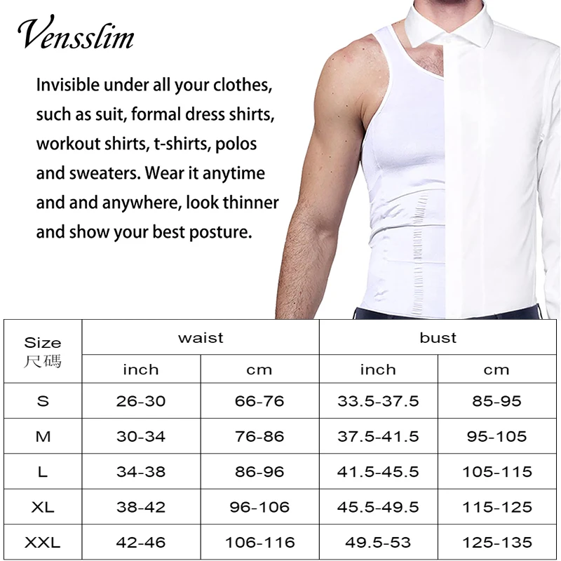 Body Shaper Waist Trainer Slimming Vest Compression Sports Vest Compression Sports Top Muscle Shaper Compression Shirt Men Gym Workout