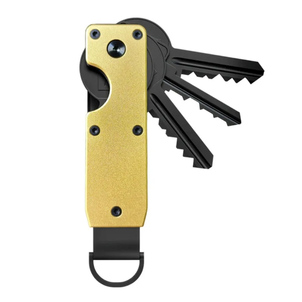 Organizer na klucze z włókna węglowego i metalu, mieści 2-6 kluczy, innowacyjny metalowy brelok do kluczy, zapobiegający zgubieniu, z śrubokrętem, uchwyt na klucze samochodowe.