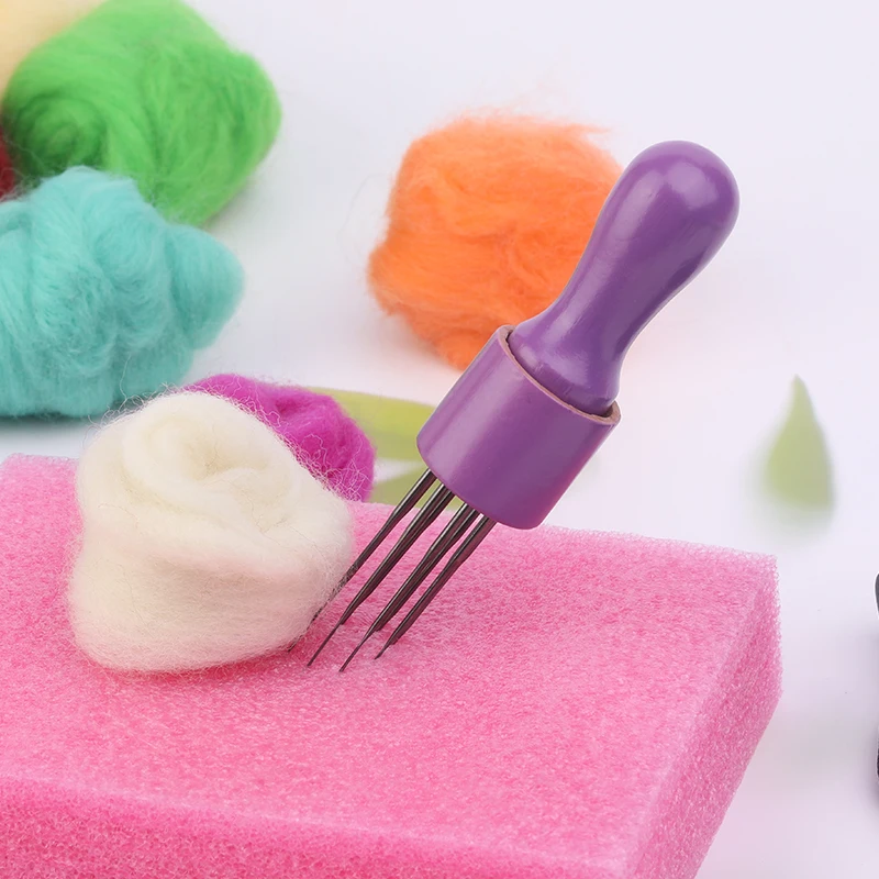 Wool Felting Needles MIUSIE Felting Needle DIY Tools Accessories Colorful Wooden Handle Wool Felting Needles Tool DIY Handmade Working