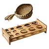 6 Holes Wooden Glass Holder Display Rack Bar Wine Drinks Cup Storage bamboo Carrier Flight Tasting Serving Tray Kitchen Tools 5