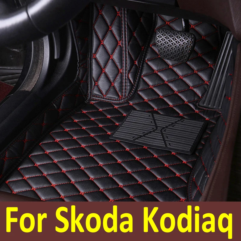 

Автомобильные коврики для Skoda Kodiaq NS7 2017 ~ 2022 2021 2020, автомобильные коврики, кожаные напольные коврики, детали интерьера, автомобильные аксессуары, 5 сидений