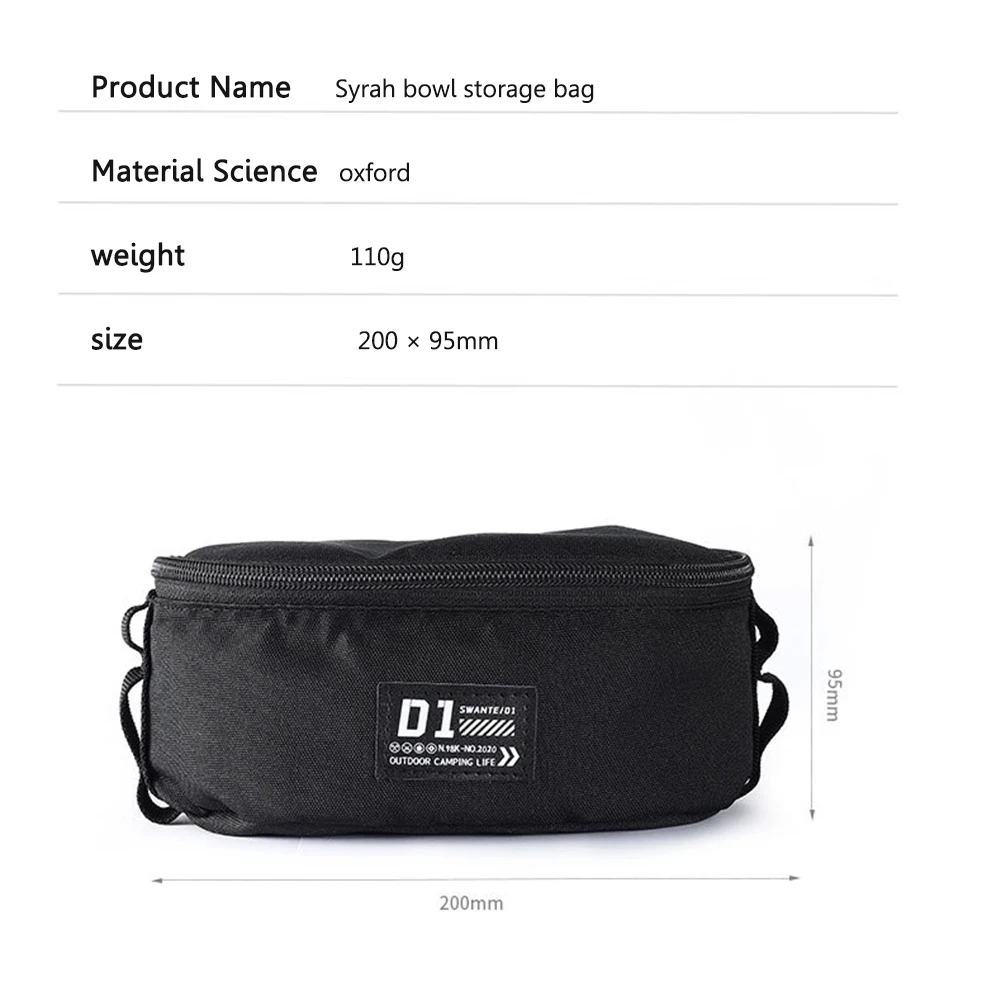 Oxford Cloth Sierra Cup Carrier Bags Portable Sierra Bowl Pouch Handheld Zipper Tableware Protection for Camping Picnic Barbeque