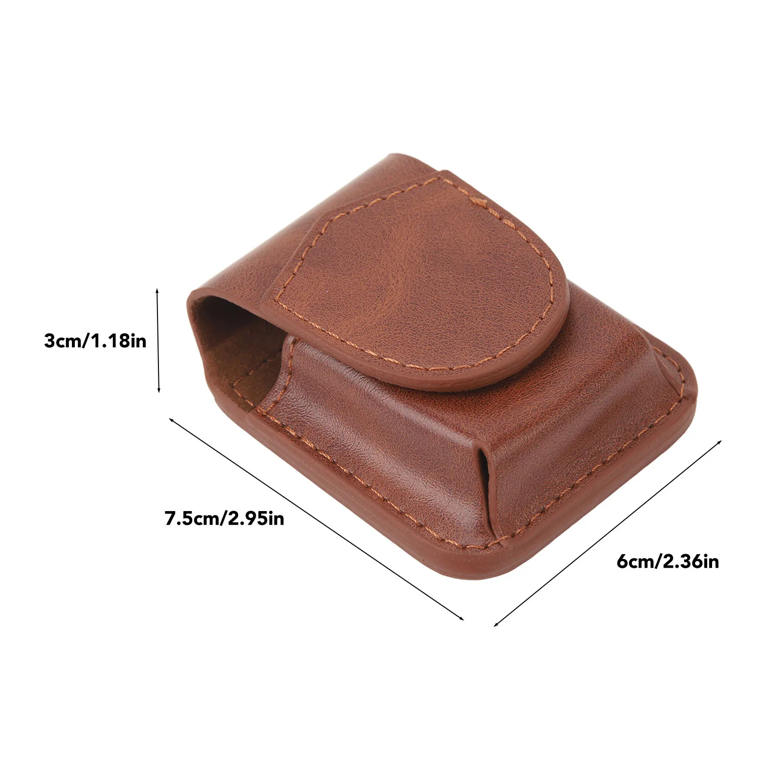 Outdoor Lighter Pouch with Pocket, Belt Loop, and Magnetic Buckle - PU Holder with Anti-Scratch Soft Lining
