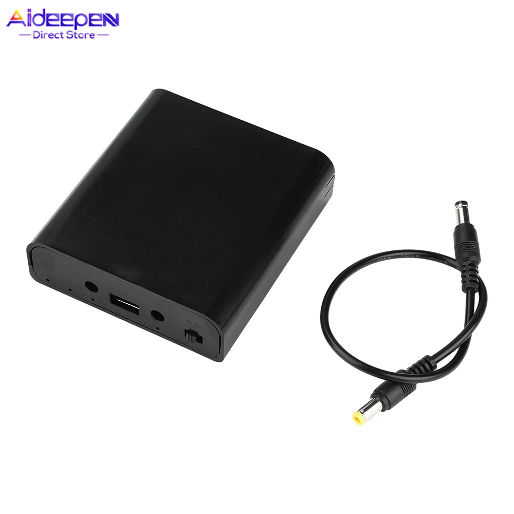 Scatola batteria Custodia fai-da-te per alimentazione mobile Uscita ad alta potenza Alimentazione di backup Custodia fai-da-te con interruttore di alimentazione Interfaccia DC5.5 * 2.1mm