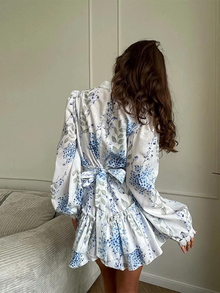 chinese dress ladies Sweet Print Mini Dresses Fashion Loose Sleeveless Backless Dress – Juniper