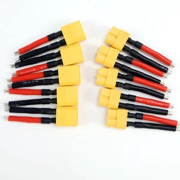 10/20 ชิ้น ขั้วต่อ XT60 ขนาด 5 ซม. แบบตัวเมียและตัวผู้ พร้อมสายซิลิโคน 12AWG สำหรับสายแบตเตอรี่ลิโพ RC โดรน 1