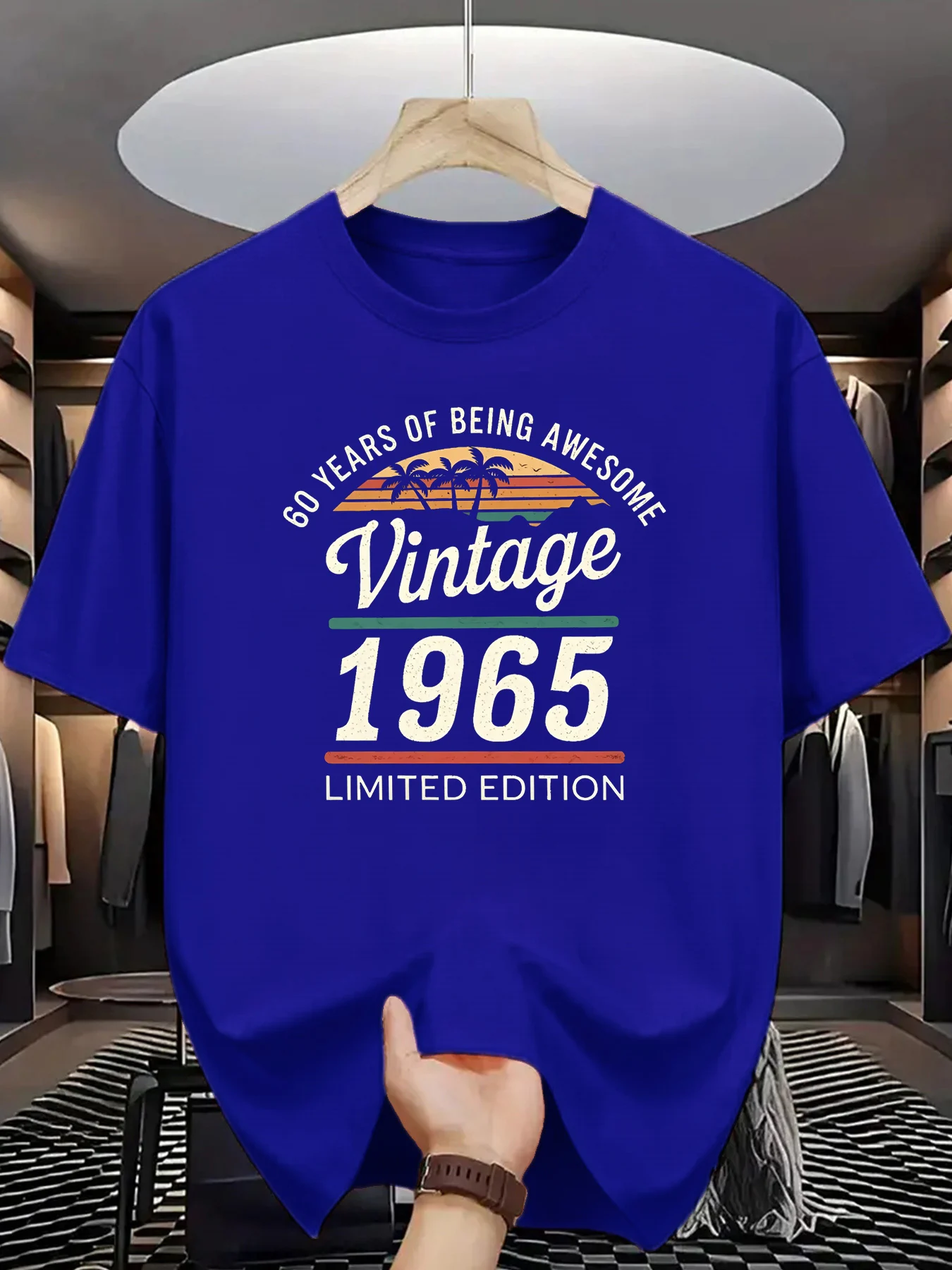 الرجال الصيف 100% القطن المألوف عادية فضفاض 60 سنة...