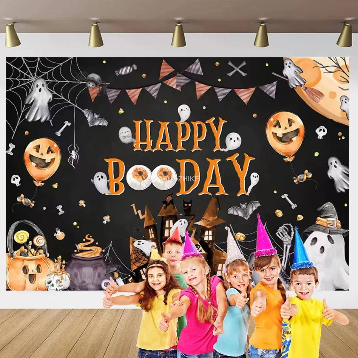 Gz Party Toile De Fond Pour Halloween « Happy Birthday » De 1,2 X 1,, image size:1200x1200