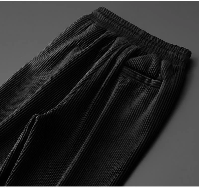 Description Picture 4 of itemend brand designer High new flannel men's large casual trend bee embroidery autumn and winter thickened pants