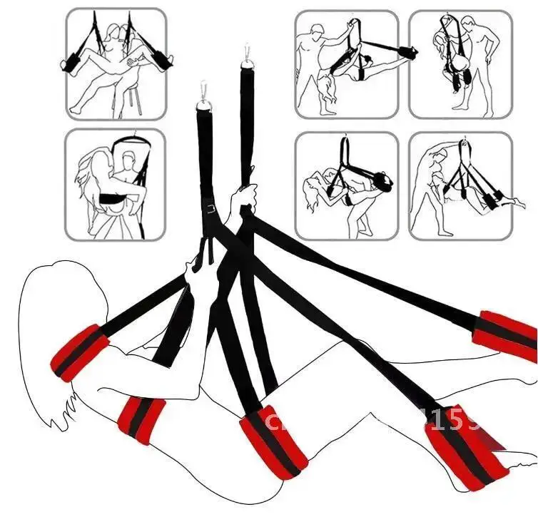 Five Pads Sex Swing Sex Toys Hanging Door Swings Bondage Adult for Furniture Seat Couples Aid Love Soft Flirt Position Swing
