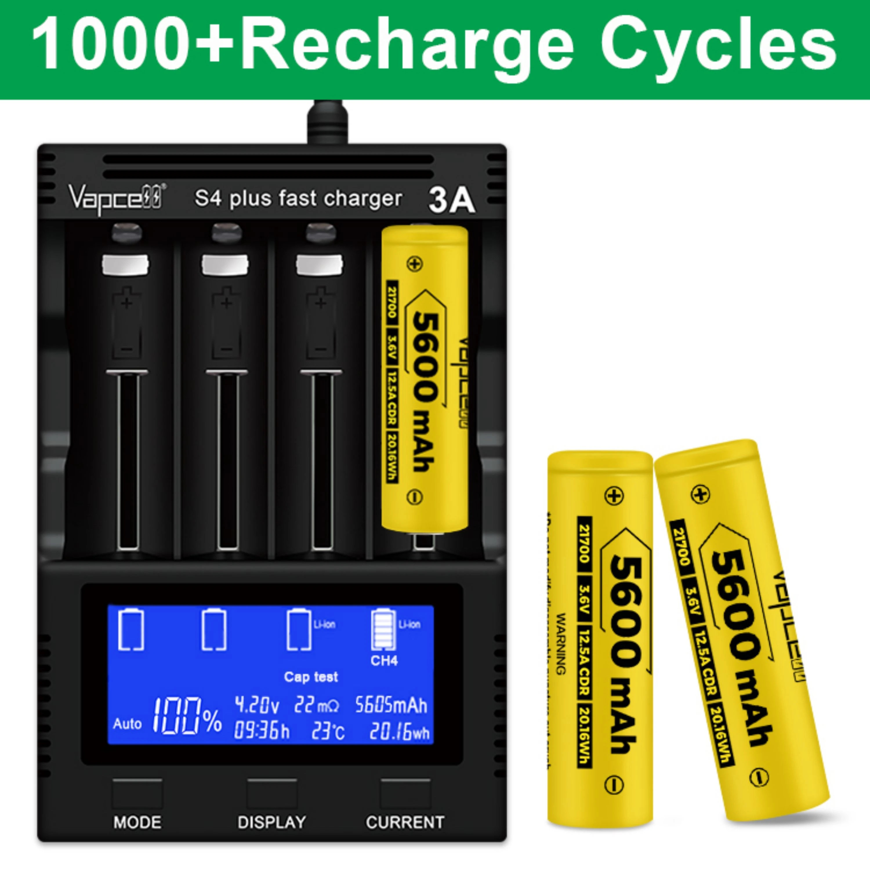 Highest Capacity 21700 Vapcell INR 21700 battery 5600mah F56 12.5A 3.7