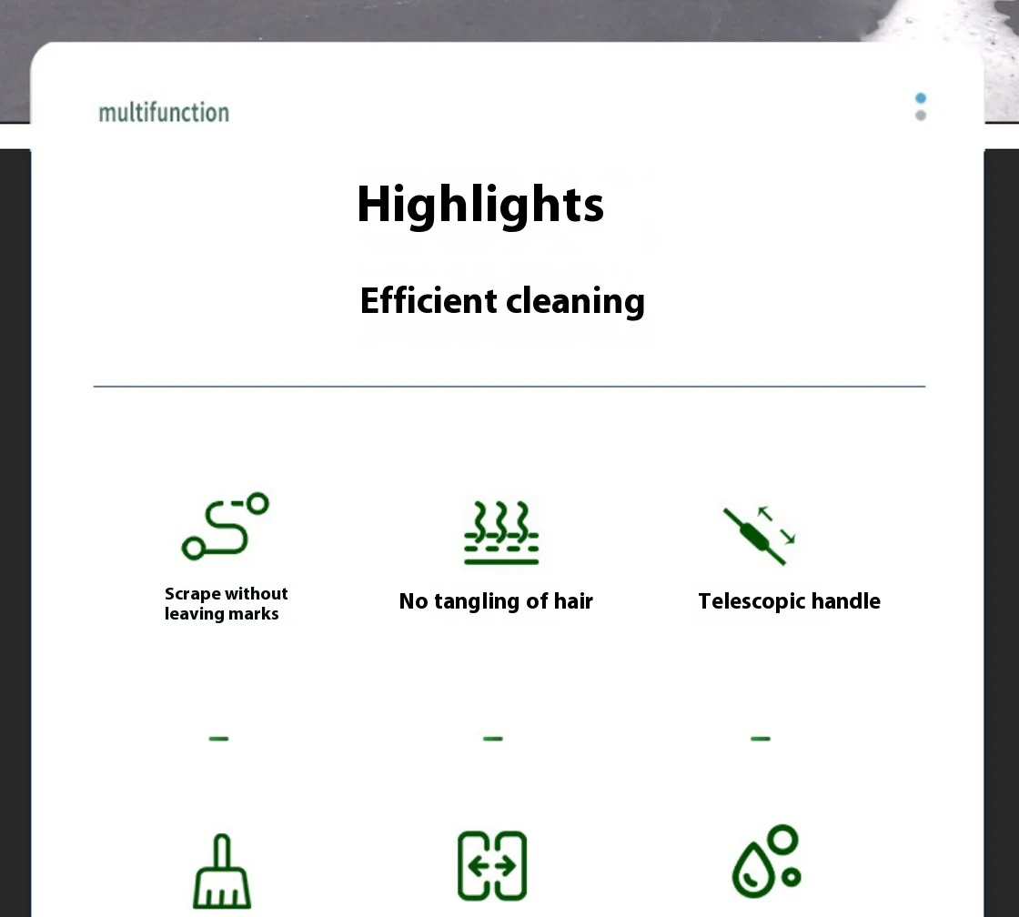 Description Picture 4 of itemSilicone Broom Wiper Squeegee Window Washing Multifunctional Household Home Floor Glass Scraper Hand-push Mirror Cleaning Tools