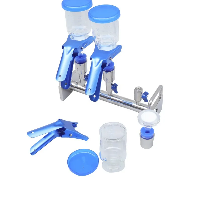 Lab 3-branch Autoclaved Manifolds Vacuum Filtration W/ Glass Funnel 300ml GlassThree-unit Solvent Filtration Device