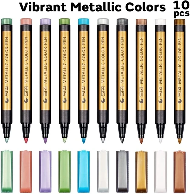 24 Colors Glitter Metallic Marker Pens 3mm Markers Paint Pens for Black  Paper Card Making Rock Art Scrapbooking Metal Painting - AliExpress
