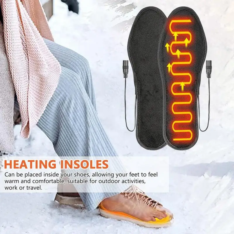 Electric Heating Insole Heated Shoe Inserts Heating Pad Electric Insole Cuttable Foot Warmers USB Heated Shoe Insoles