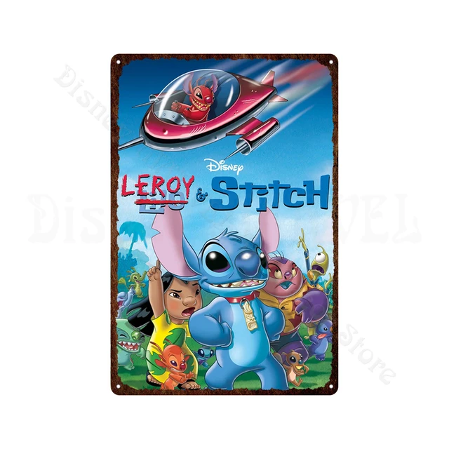 CAN o & Stitch-Affiche en métal pour décoration de chambre d'enfant, dessin  animé Disney, Humains et espace extra-atmosphérique, 18 panneaux, 18  plaques - AliExpress