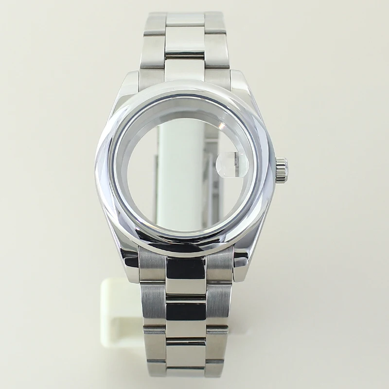 High-Quality 36mm/39mm Steel Watch Case with Sapphire Glass Bracelet