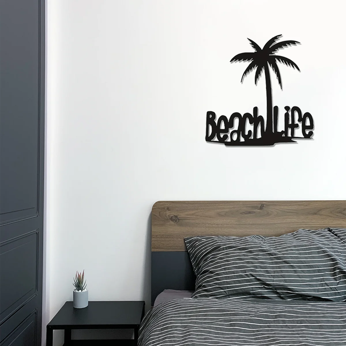 

CIFBUY Decoration Beach Life Palm Tree Metal Wall Hanging Art Home Decor Beach Theme Outdoor Wall Decor Hanging Metal Tree Cuto