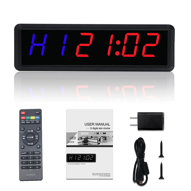 1.5Inch 1.8inch Digits Clock Stopwatch,Gym Timer LED Interval Timer Digital Countdown Wall Clock Fitness Timer for Home 