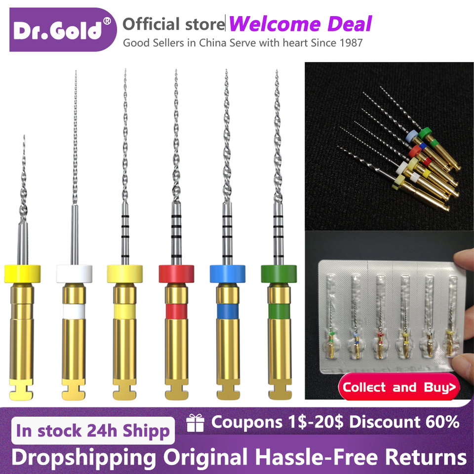 Dental File Root Canal Taper Endodontic File Silver Heat Activated Rotary File Flexible Dentist Materials 25MM Endomotor